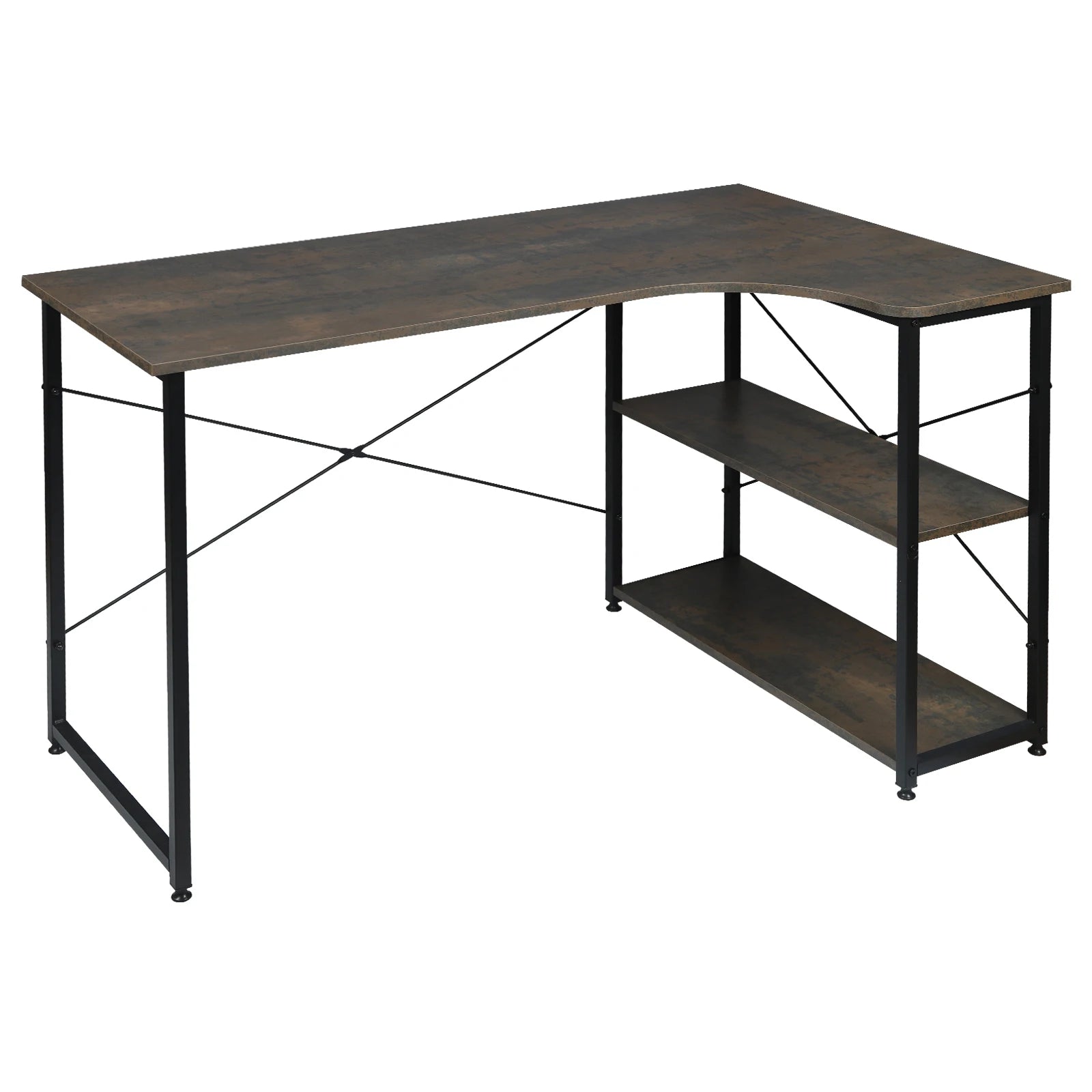 WOLTU 1PC Table d'ordinateur bureau en forme de L PC Table d'ordinateur portable poste de travail bureau d'étude Table de jeu à manger
