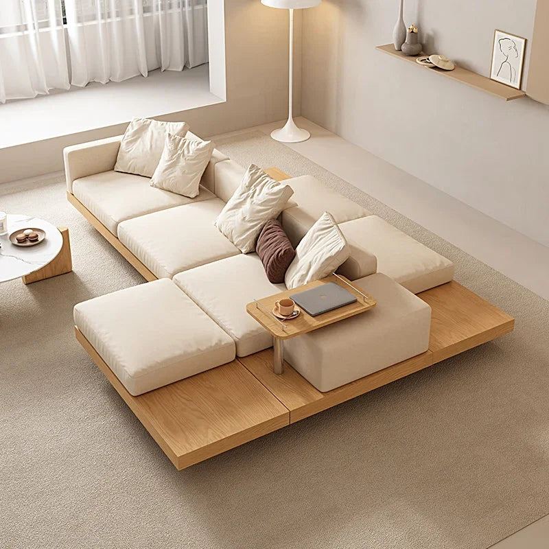 Canapé-lit de luxe léger, mobilier de maison moderne et simple, design de grand corps entier, vent silencieux, média