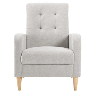 Fauteuil scandinave en velours, dossier haut, accoudoirs, convertible – salon ou chambre
