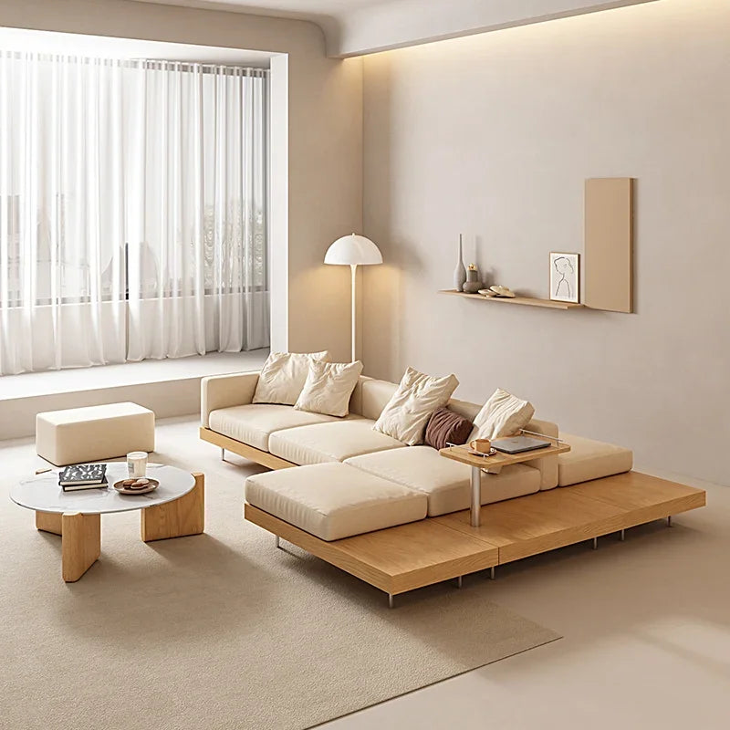 Canapé-lit de luxe léger, mobilier de maison moderne et simple, design de grand corps entier, vent silencieux, média