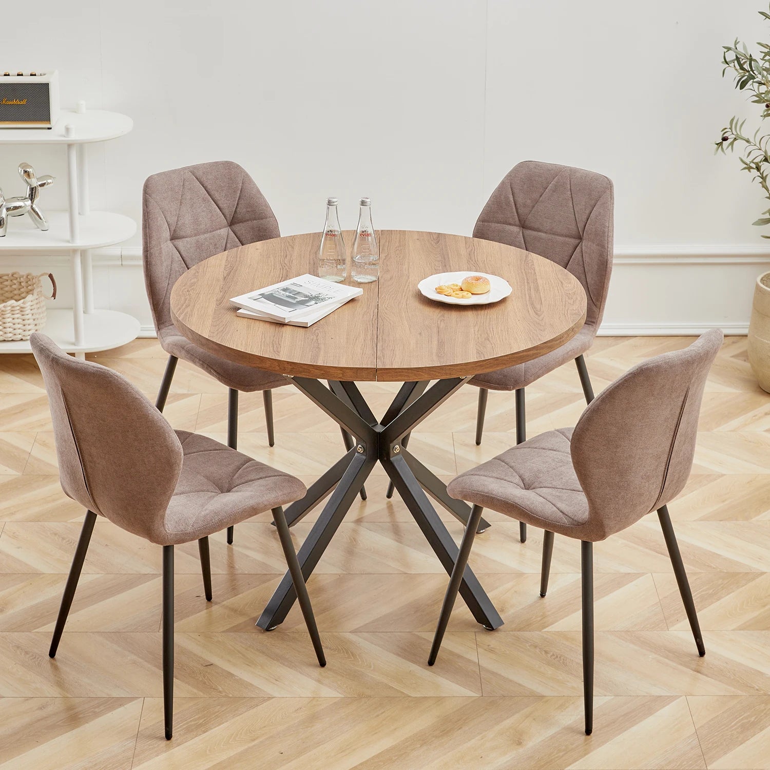 Table ronde nordique Table à manger en bois massif Table arrondie balcon salon Esstische meubles de maison 100CM