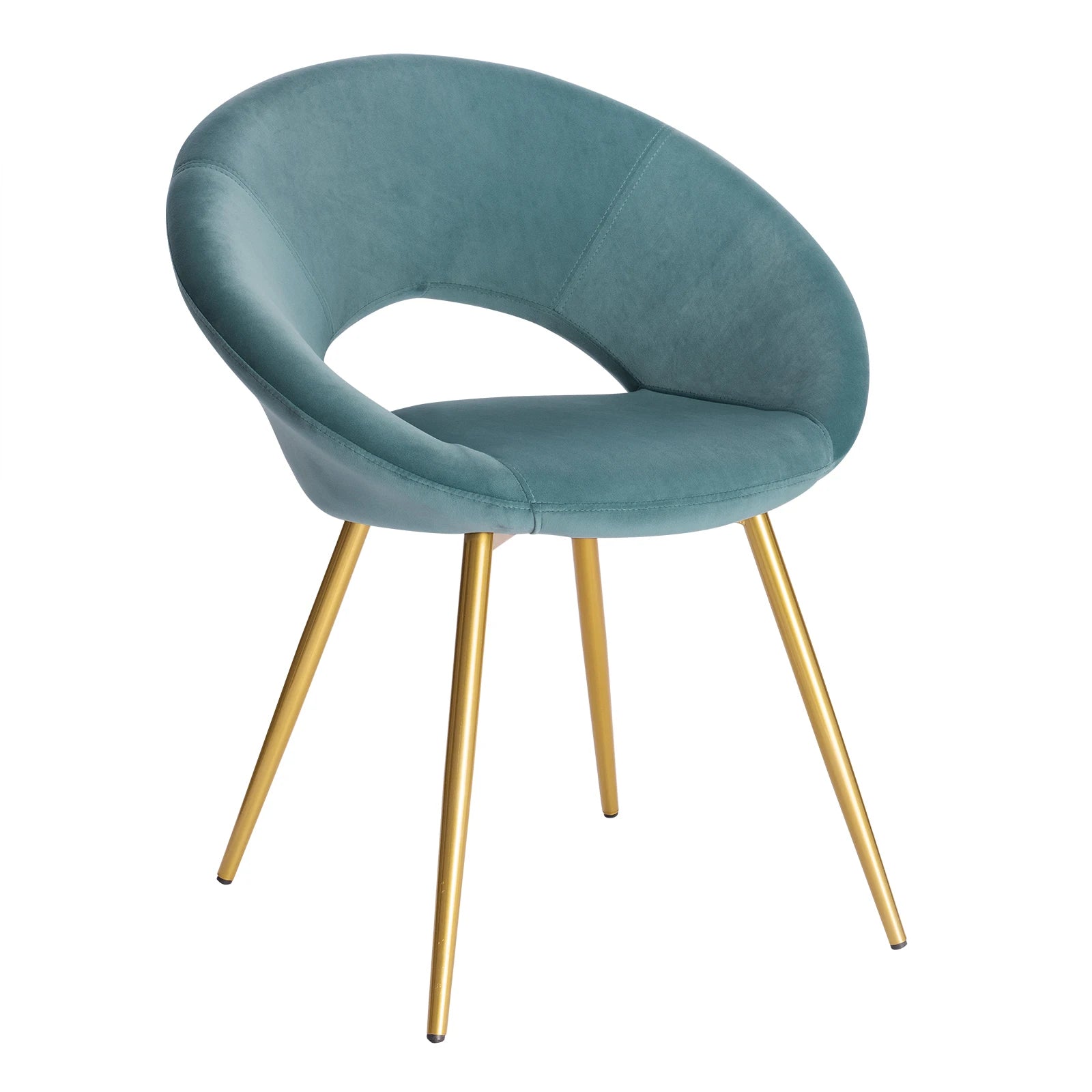 Chaise de salle à manger en velours coloré, chaise de cuisine debout, fauteuil de salon, pieds en métal doré, décor de restaurant à la maison