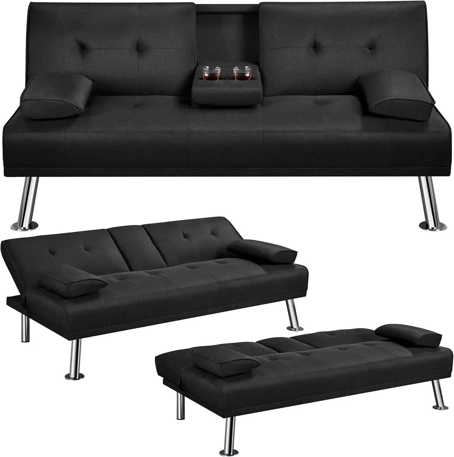 Yaheetech Klappbares Schlafsofa canapé canapé mit Schlaffunktion Bettsofa mit Großer Liegefläche von 167 cm L × 94 cm B WAZs Wohnzi