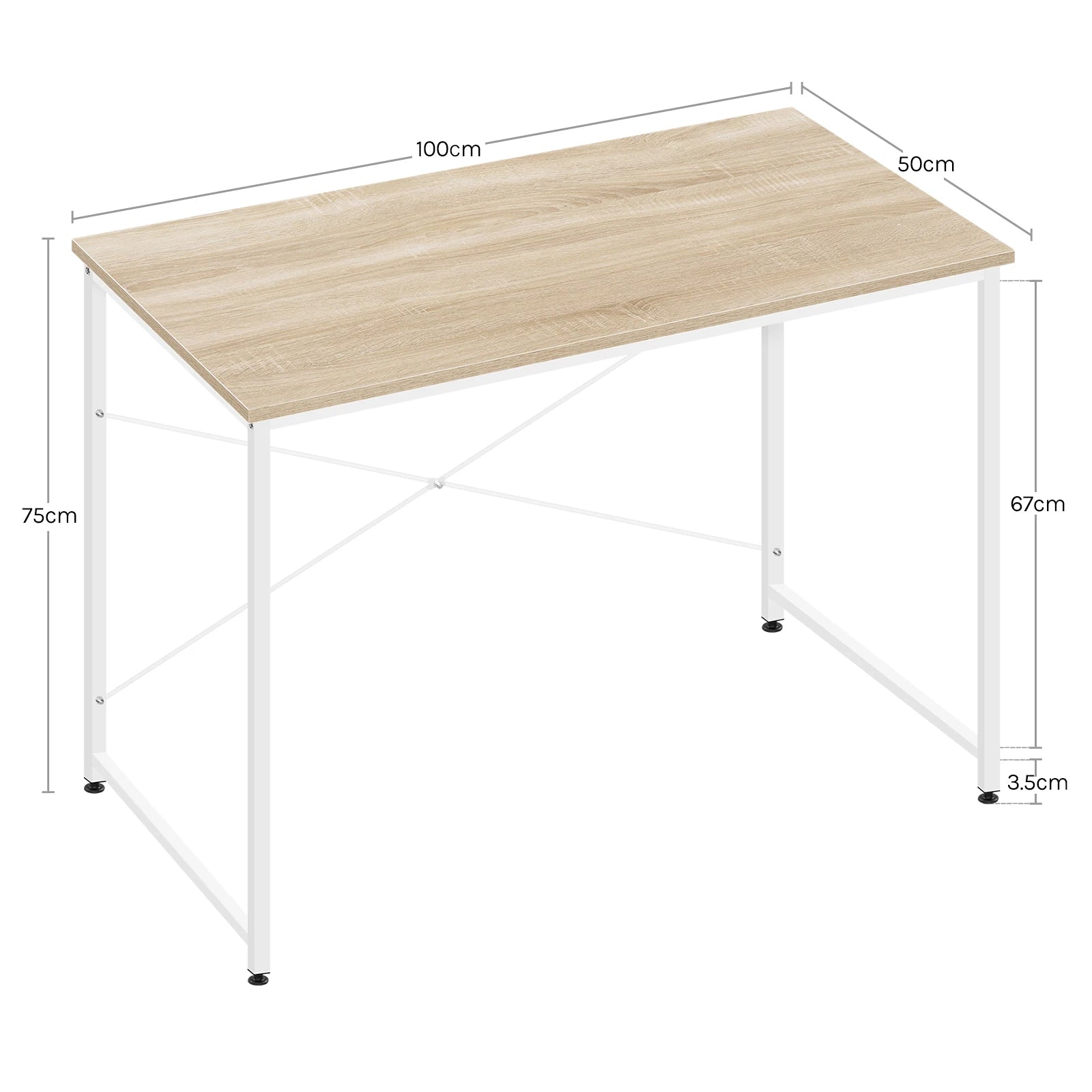 WOLTU Cadre en métal Bureau d'ordinateur Bureau Écriture Étude Table de jeu Moderne Grande poste de travail de bureau Bureau pour Bureau à domicile Chambre à coucher