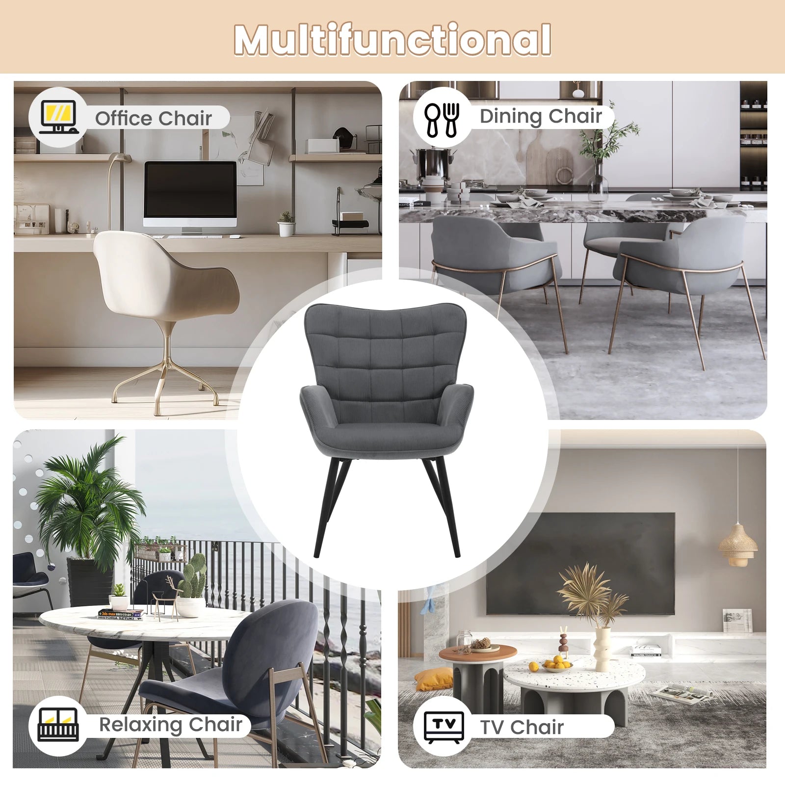 Fauteuil à oreilles moderne Relax Vintage salon rembourré lecture TV loisirs canapé chaise pour salon décor à la maison