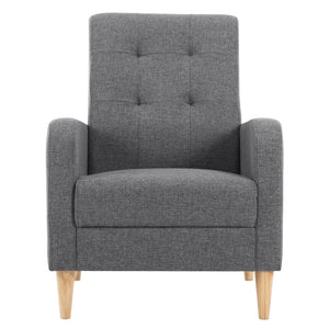 Fauteuil scandinave en velours, dossier haut, accoudoirs, convertible – salon ou chambre