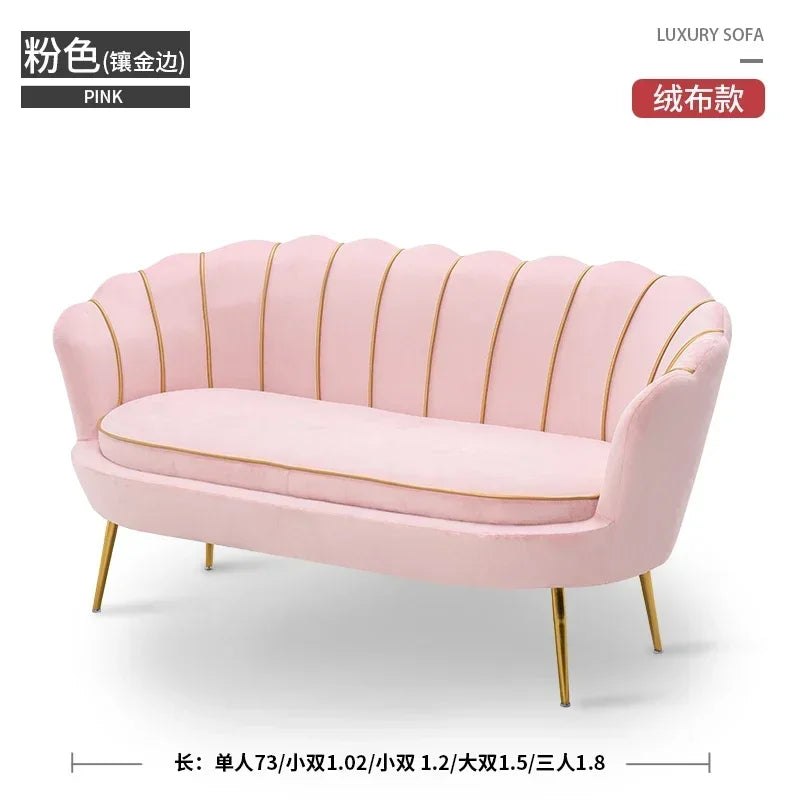 Rose pas cher moderne canapé amour siège Xxl minimaliste concepteur inhabituel lecture canapé Design européen grand Canape Salon meubles