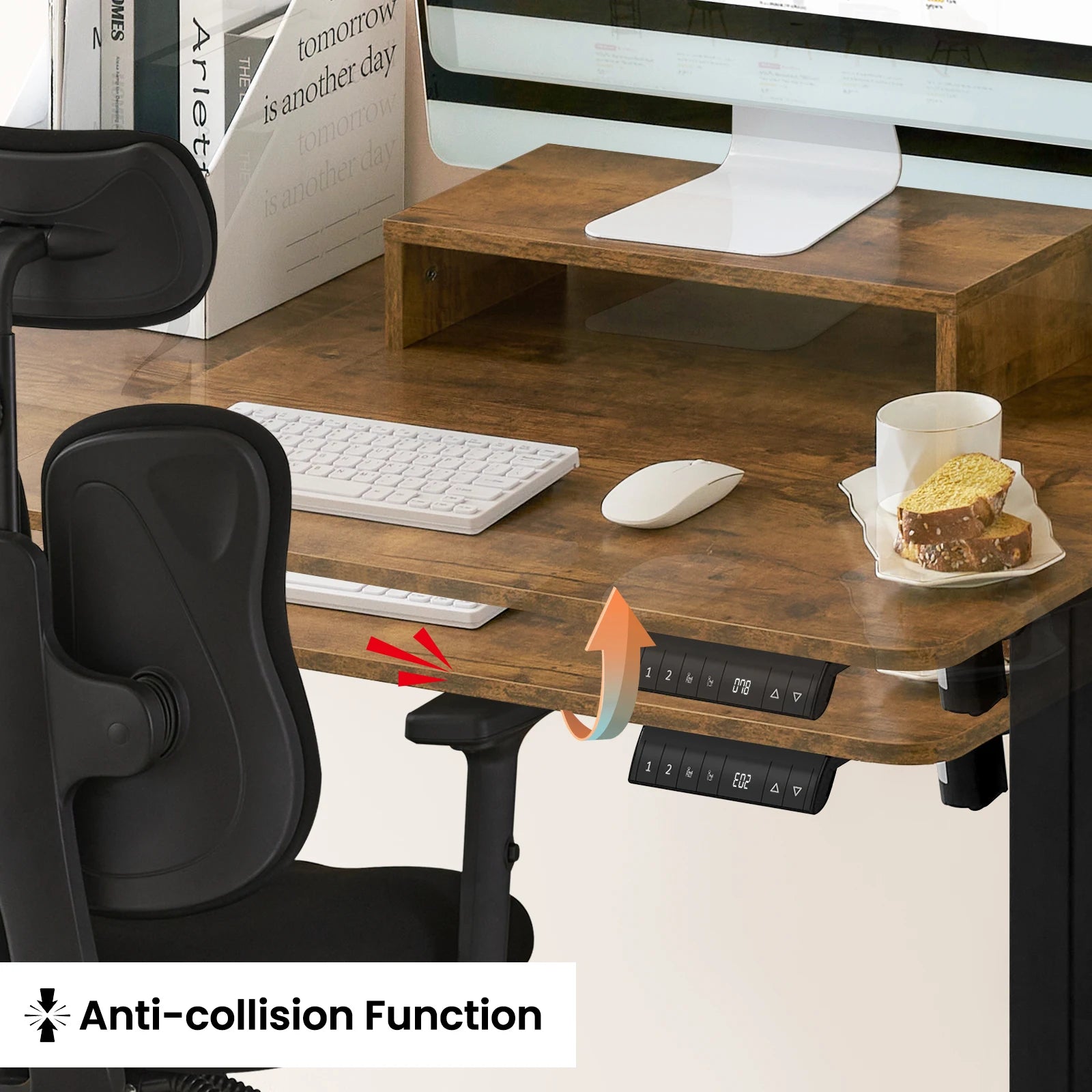 Table d'angle de bureau électrique en forme de L, support assis, 140x120cm, recommandé, bureau d'ordinateur réglable avec 4 commandes de mémoire, support de moniteur