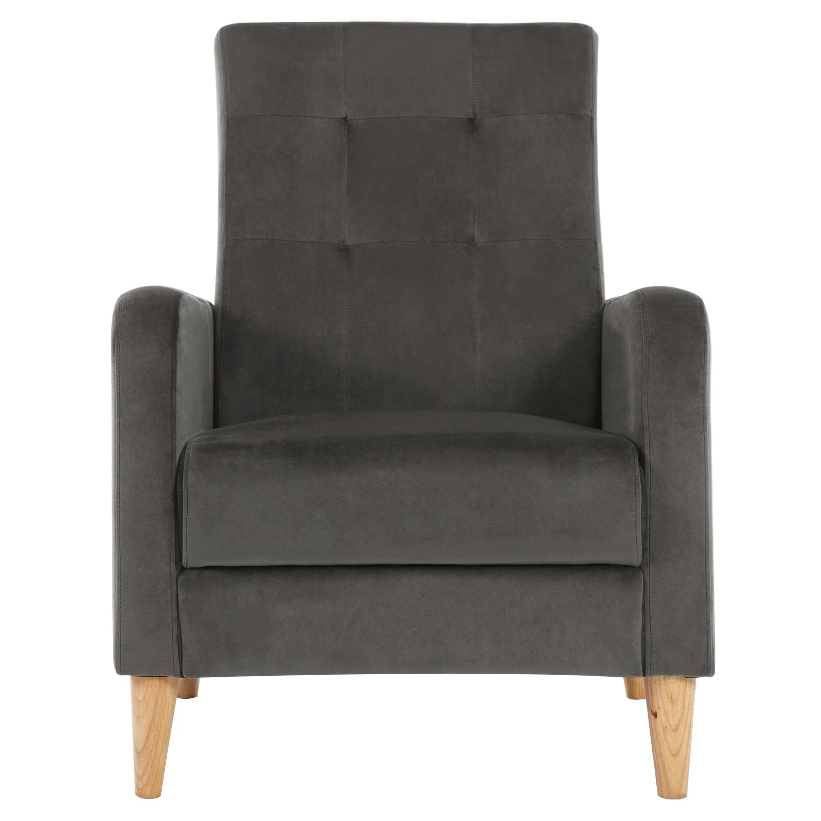 Fauteuil scandinave en velours, dossier haut, accoudoirs, convertible – salon ou chambre