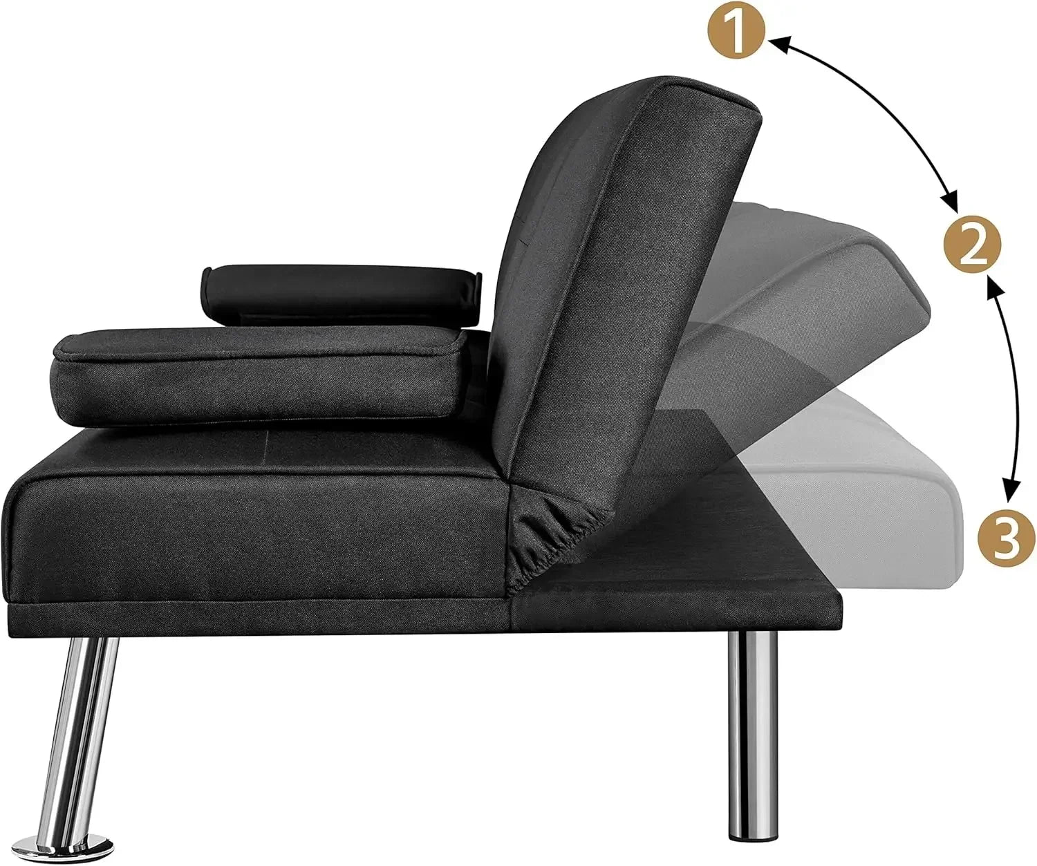 Yaheetech Klappbares Schlafsofa canapé canapé mit Schlaffunktion Bettsofa mit Großer Liegefläche von 167 cm L × 94 cm B WAZs Wohnzi