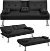 Yaheetech Klappbares Schlafsofa canapé canapé mit Schlaffunktion Bettsofa mit Großer Liegefläche von 167 cm L × 94 cm B WAZs Wohnzi