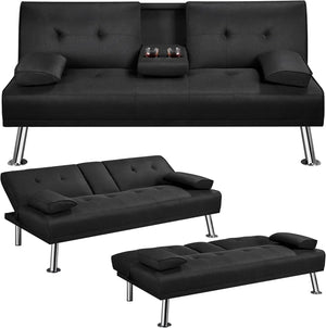 Yaheetech Klappbares Schlafsofa canapé canapé mit Schlaffunktion Bettsofa mit Großer Liegefläche von 167 cm L × 94 cm B WAZs Wohnzi